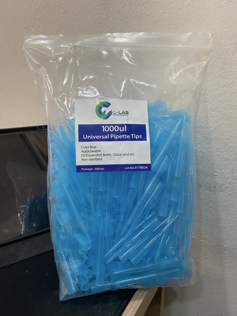 G-Lab 1000ul, Universal pipette Tips (Blue)