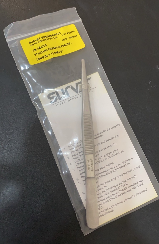 Standard Dressing Forcep ปากคีบไม่มีเขี้ยว 13CM/5"