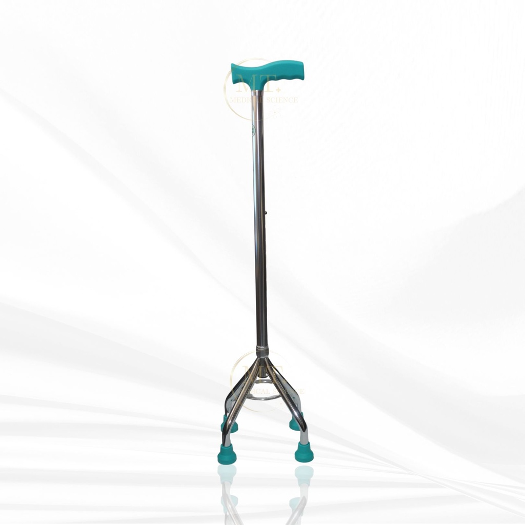 ไม้เท้า 4ขา ด้ามจับทรงหัวฆ้อน ปรับระดับได้