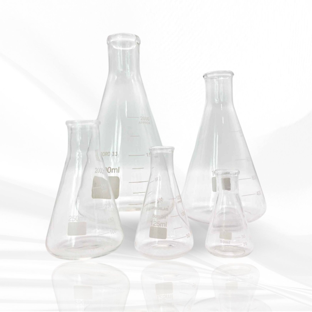 Erlenmeyer flask ขวดแก้วรูปชมพู่