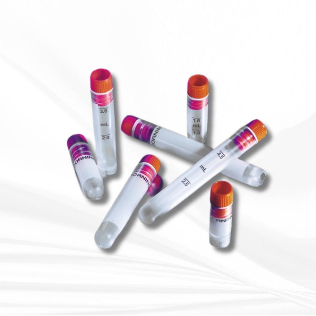 Corning® 2mL Internal Threaded Polypropylene 
Cryogenic Vial, Self-Standing with Round 
Bottom, Sterile
