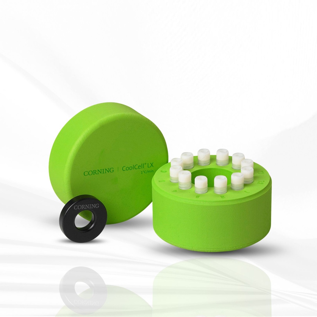 Corning®CoolCell® LX, Cell Freezing Container, for 12 x 1 mL or 2 mL Cryogenic Vials, Green