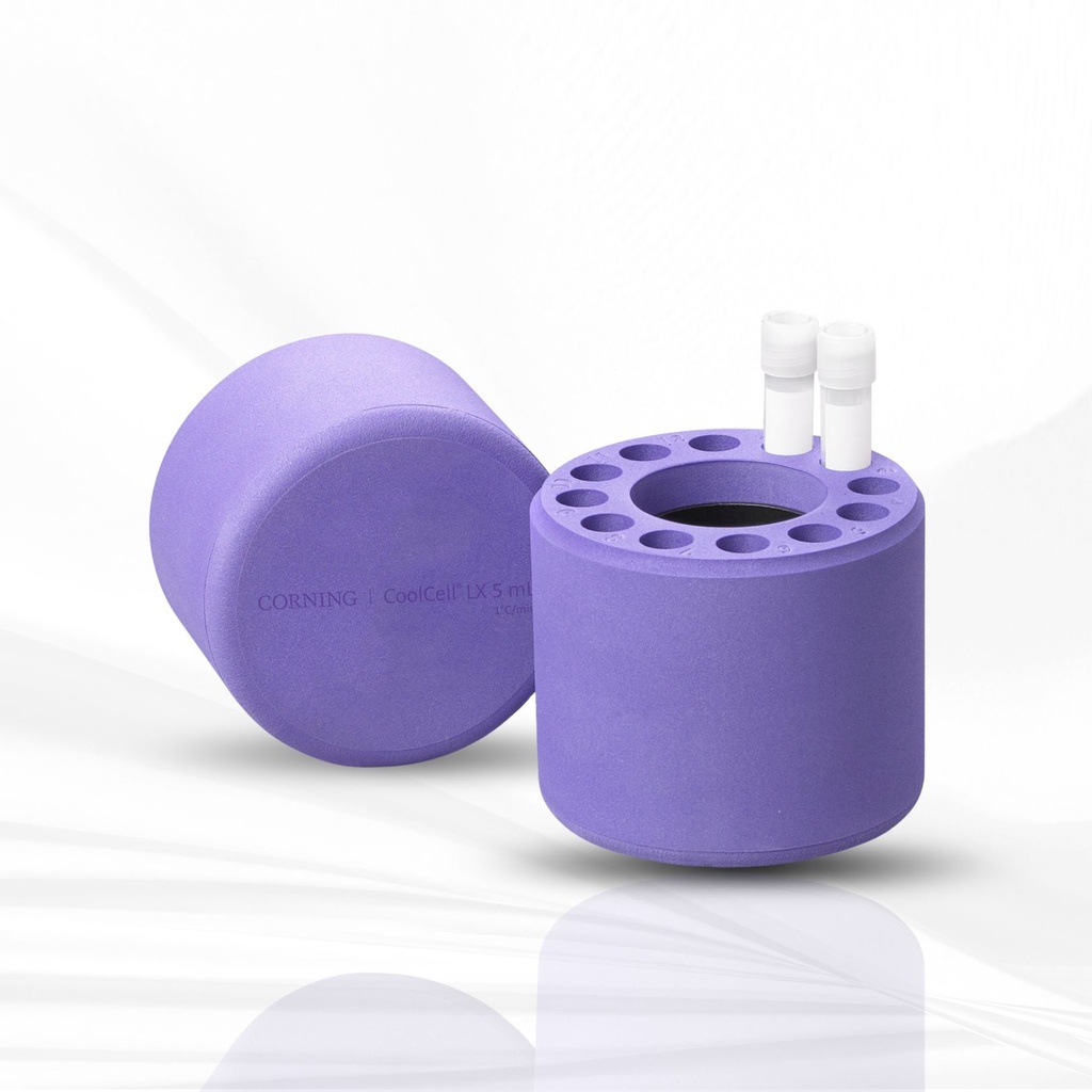 Corning® CoolCell® 5 mL LX, Cell Freezing Container, for 12 x 3.5 mL to 5 mL Cryogenic Vials, Purple
