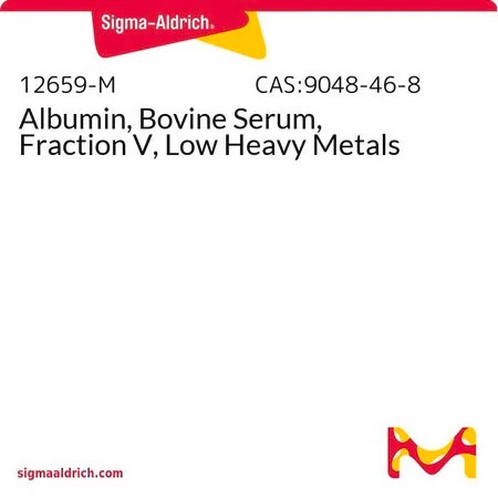 Sigma-Aldrich® Albumin, Bovine Serum, Fraction V, Low Heavy Metals 25GM