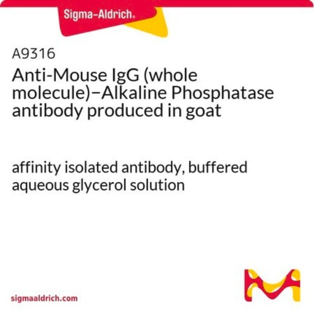 Sigma-Aldrich® Anti-Mouse IgG (whole molecule)−Alkaline Phosphatase antibody produced in goat