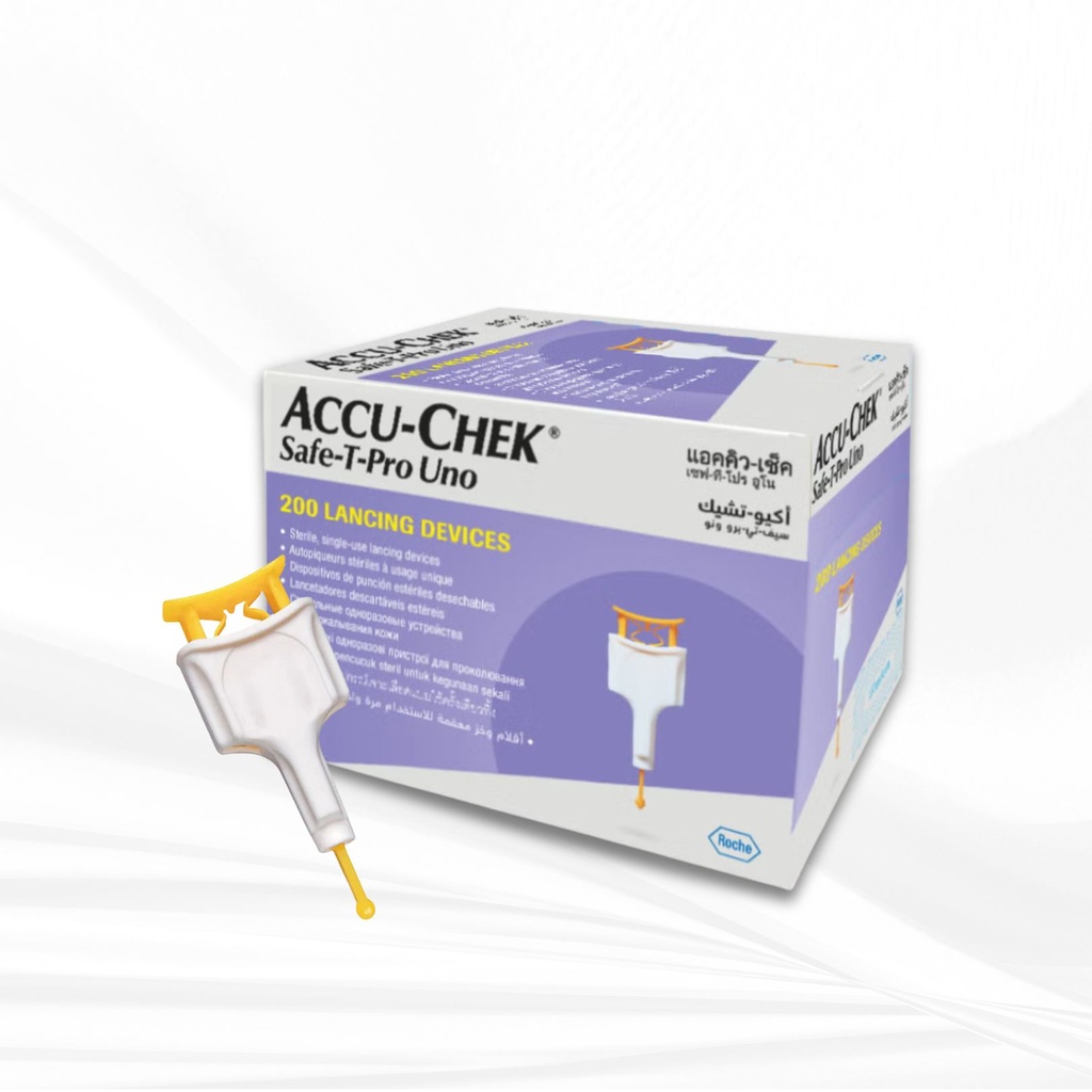 Accu-Chek Safe-T-Pro Uno เข็มเจาะเลือดแบบใช้แล้วทิ้ง