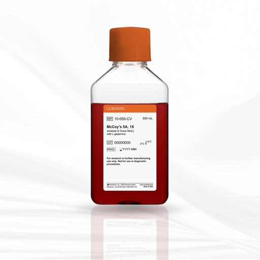 [MT-CC-10-050-CV] Corning® 500 mL McCoy’s 5A (Iwakata & Grace Modification)