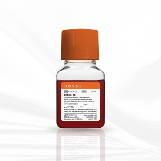 [MT-CC-17-204-CI] Corning® 100 mL DMEM (Dulbecco’s Modified Eagle’s Medium)