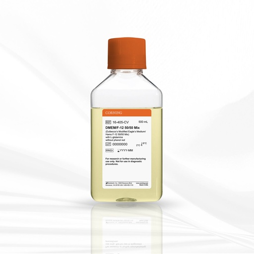 [MT-CC-16-405-CV] Corning® 500 mL DMEM (Dulbecco’s Modified Eagle’s Medium)/Hams F-12 50/50 Mix