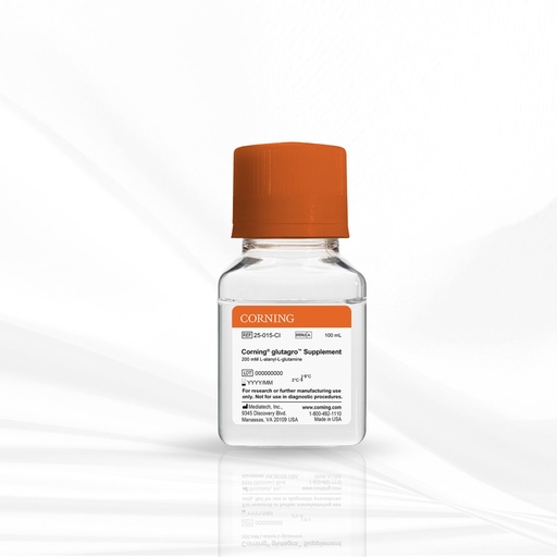 [MT-CC-25-015-CI] Corning®100 mL glutagro™, 200 mM Solution, 100x [+] 8.5 g/L NaCI