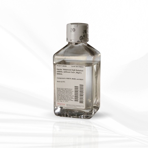 [MT-CC-88284] Hanks Balanced Salt Solution (HBSS) without Ca2+, Mg2+ for Pierce Primary Cell Isolation Kits, 500ml