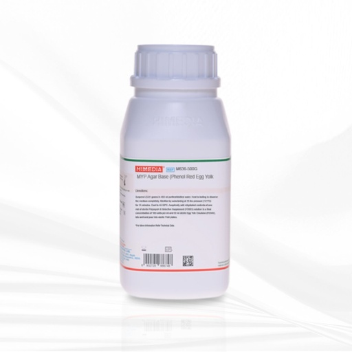 [MT-CM-M636-500G] Himedia™ MYP AGAR BASE (PHENOL RED EGG YOLK POLYMYXIN), 500 G.